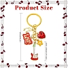 Glass Rhinestone & Alloy Enamel Keychains KEYC-YW00293-2