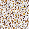 500Pcs Plating Acrylic Beads PACR-TADJ0001-01B-2