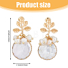 FIBLOOM 1 Pair Shell Pearl Dangle Stud Earrings EJEW-FI0002-22B-2