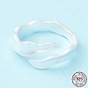 925 Sterling Silver Matte Cuff Ring RJEW-Z011-01S-4