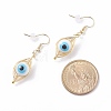 Round Lampwork Evil Eye Braided Dangle Earrings EJEW-JE04898-01-4