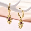 Brass Cubic Zirconia Hoop Earrings EJEW-Q015-01G-5