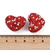 Heart Shaped Polymer Clay Rhinestone Beads CLAY-NH0002-01B-3