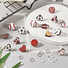 16Pcs 8 Style Baseball & Oval with Rugby & Heart Wood Stud Earring Findings WOOD-TA0001-95-15