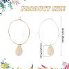 2 Pairs 2 Colors Natural Shell Dangle Big Hoop Earrings EJEW-FI0001-19-2