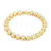 Start Brass Pave Clear Cubic Zirconia Link Chain Bracelets for Women BJEW-T025-02G-2