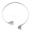 304 Stainless Steel Teardrop Open Cuff Choker Necklaces for Women NJEW-R003-01P-01-4