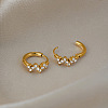 Stainless Steel Rhinestone Hoop Earrings for Women DM0759-4
