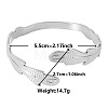 Non-Tarnish Stylish European and American Feather 304 Stainless Steel Cuff Bangles for Women OS7950-1-1