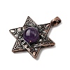 Natural Amethyst Pendants G-A297-06R-19-2