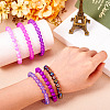6Pcs 6 Styles 8mm Glass Round Beaded Stretch Bracelet Sets BJEW-TAC0022-7