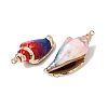 Brass & Spray Painted Natural Shell Pendants SH-CBA27C9-08-2