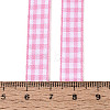 Single Face Plaid Polyester Satin Ribbon SRIB-T009-10G-3