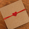Handmade Minimalist Woven Heart Friendship Adjustable Polyester Cord Bracelets for Unisex LU3037-2