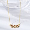 Brass Glass Triple Star Pendant Necklaces KK-CBAB173-03G-08-2