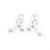 Silver Color Plated Alloy Letter Pendants PALLOY-J718-01S-3