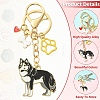 6Pcs 6 Styles Alloy Enamel Keychain HJEW-YW00562-5