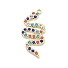 Snake Shape Alloy Rhinestone Pendants PALLOY-Q030-01B-1