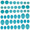 200Pcs 8 Styles Synthetic Turquoise Cabochons TURQ-PH0001-16-1