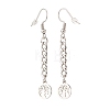 Curb Chains with Charm Long Dangle Earrings EJEW-JE04963-01-2