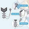 2Pcs 2 Style Republique Francaise Eagle & Leaf Hanging Charms Lapel Pins with Safety Chains JEWB-FH0001-18-4