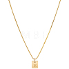 1Pc Stainless Steel Letter Rectangle Pendant Necklaces NJEW-LP0001-34E-G-1