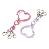 Alloy Heart Shape Keychain Clasps HJEW-JM04790-3