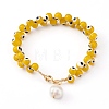 Natural Pearl Charm Bracelets BJEW-JB05963-5