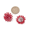 Flower Handmade Glass Seed Beads Stud Earrings EJEW-MZ00680-02-4