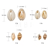 4 Style Natural Mixed Cowrie Shell Beads X-BSHE-FS0001-01-2