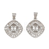 Brass Micro Pave Clear Cubic Zirconia Peg Bails Pin Pendants KK-CBA6A75-41P-1
