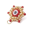 Beaded Star Eye Charms PALLOY-MZ00575-02-4