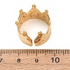 Brass with Natural Gemstone Open Cuff Rings for Women RJEW-K261-08C-G-2
