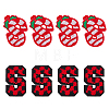DICOSMETIC 8Pcs 2 Style Letter.S Candy Cane Holly Leaf Appliques PATC-DC0001-03-1