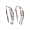 Brass Micro Pave Clear Cubic Zirconia Ear Hooks ZIRC-P100-05P-1