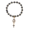 Religion Alloy Enamel Oval with Virgin Mary & Cross Charm Bracelets BJEW-JB13399-2