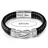 Word Love You Forever Stainless Steel Interlocking Knot Link Bracelet JB752A-4