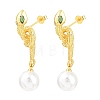 Snake Brass Micro Pave Cubic Zirconia Stud Earrings EJEW-K249-13G-4