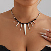 Punk Alloy Thorn Glass Beaded Choker Necklaces for Women WGE9FD8-01-1