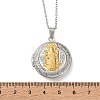 304 Stainless Steel Saint Benedict Medal Locket Pendant Necklaces for Women NJEW-G187-02GP-6