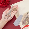 2Pcs 2 Styles Stainless Steel Embroidery Scissors & Imitation Leather Sheath Tools TOOL-SC0001-36-3