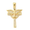 Brass Micro Pave Cubic Zirconia Pendants KK-U053-17G-02-1