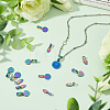 40Pcs 4 Style Rainbow Color Alloy Glue-on Flat Pad Bails for Pendant Making FIND-FH0003-90-2
