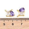 Brass Pave Cubic Zirconia Charms CU-CBA6A75-03G-4
