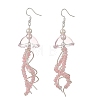 Dyed Natural Malaysia Jade Jellyfish Dangle Earrings for Women EJEW-JE07484-01-3
