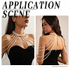 1Pc Round White ABS Plastic Imitation Pearl Beaded Multi-Layered Shoulder Chains AJEW-HY0003-27-5