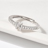 S925 Sterling Silver Adjustable Letter Rings for Women RJEW-M068-01P-N-5