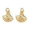 Brass Micro Pave Clear Cubic Zirconia Charms KK-Q085-02A-G-1