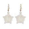 Snowflake Braided Glass Seed Bead Dangle Earrings EJEW-JE05868-1