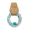 5Pcs 5 Styles Resin Imitation Turquoise & CCB Round Stretch Bracelets for Women FS-WGBACA3-01-5